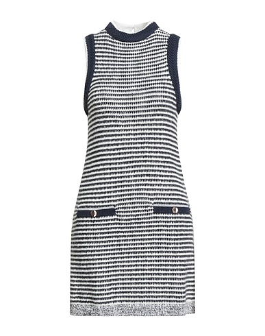 I BLUES Short dress Navy blue 58% Cotton, 19% Acrylic, 10% Polyamide, 7% Textile fibres, 6% Mohair wool