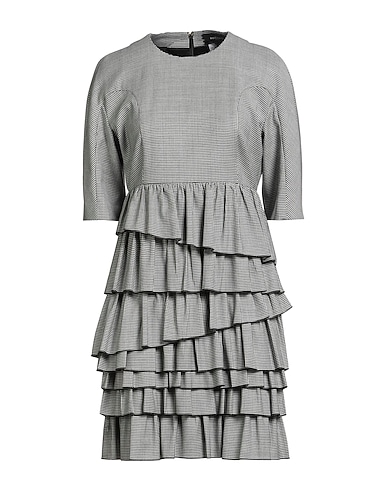 ROCHAS Pleated dress Black 91% Wool, 7% Polyamide, 2% Elastane