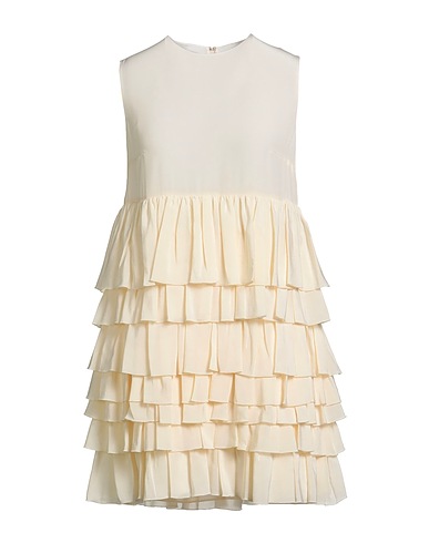 ROCHAS Pleated dress Ivory 100% Silk