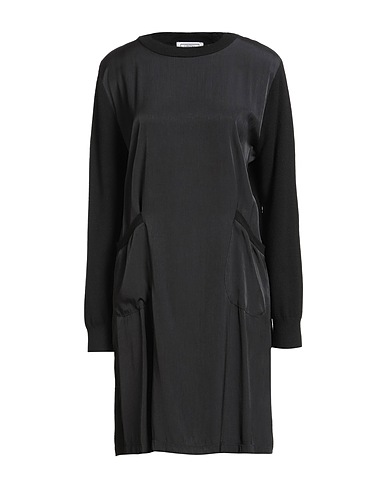GRETHA Milano Short dress Black 40% Viscose, 35% Polyester, 25% Wool
