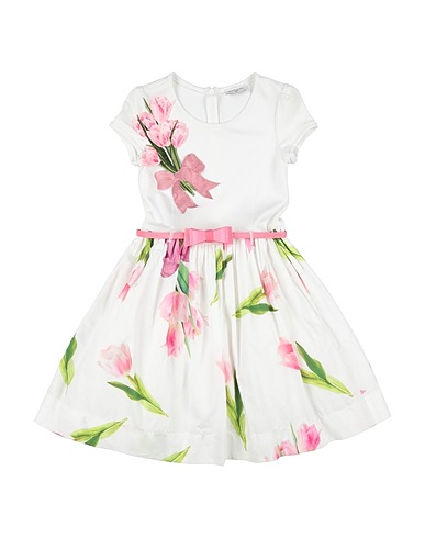 MONNALISA Dress White 79% Viscose, 18% Polyamide, 3% Elastane, Cotton