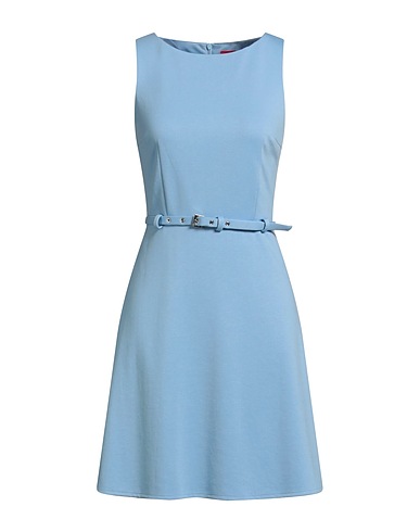 HUGO Short dress Sky blue 75% Polyester, 20% Viscose, 5% Elastane