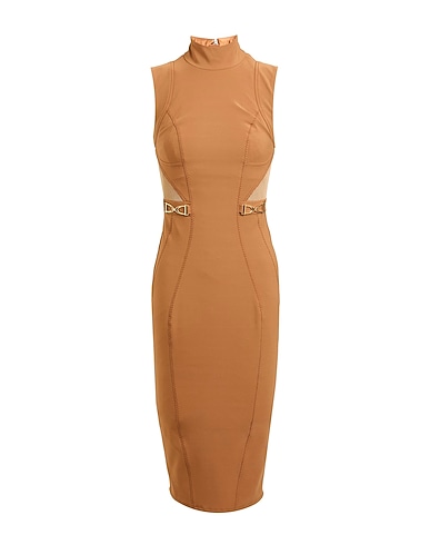 ELISABETTA FRANCHI Midi dress Camel 84% Polyamide, 16% Elastane