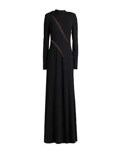 MATILDE COUTURE Long dress Black 60% Viscose, 31% Nylon, 9% Elastane