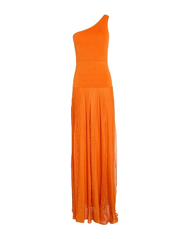 NENETTE Long dress Orange 75% Viscose, 25% Polyester