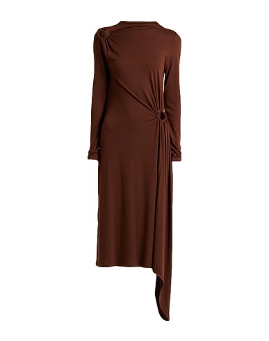 JIJIL Vestito lungo Marrone 83% Poliestere, 14% Viscosa, 3% Elastan