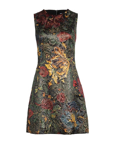 DOLCE&GABBANA Short dress Green 59% Wool, 30% Silk, 6% Polyester, 5% Polyamide
