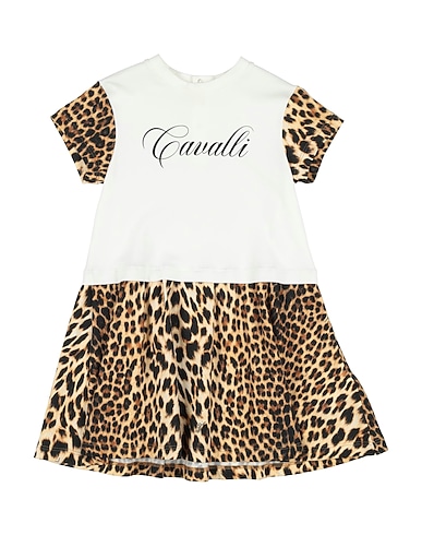 ROBERTO CAVALLI Dress JUNIOR White 94% Cotton, 6% Elastane