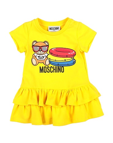 MOSCHINO BABY ベビーワンピース  イエロー コットン 95% / ポリウレタン 5% / ポリエチレン / ポリエステル