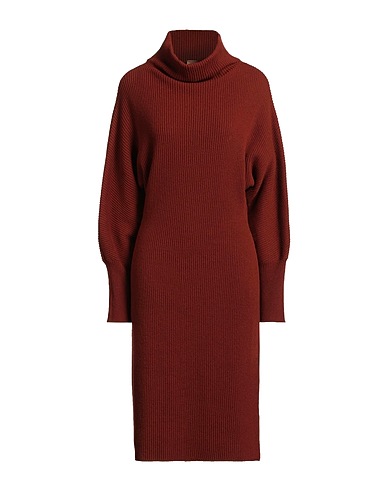 NUDE Midi dress Rust 80% Virgin Wool, 20% Polyamide