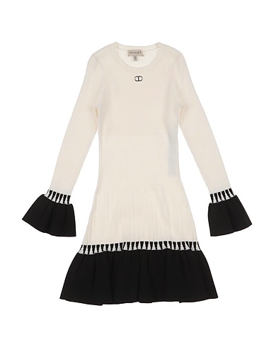 TWINSET Vestito Bianco 72% Viscosa, 28% Poliestere