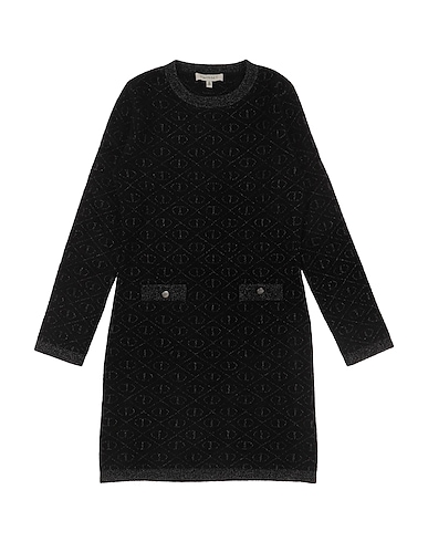 TWINSET Dress Black 46% Viscose, 44% Polyamide, 10% Metallic Polyester