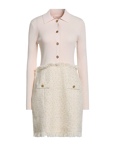 TWINSET Sheath dress Beige 80% Polyester, 20% Wool, Viscose