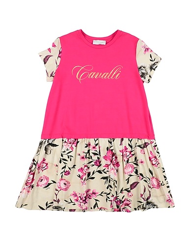 ROBERTO CAVALLI Dress JUNIOR Fuchsia 97% Cotton, 3% Elastane