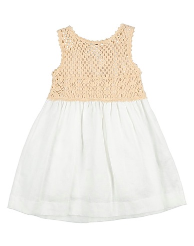 IL GUFO Βρεφικό φόρεμα Λευκό 100% Βαμβάκι, Λινό