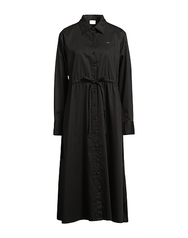 SUN 68 Vestito chemisier Nero 100% Cotone