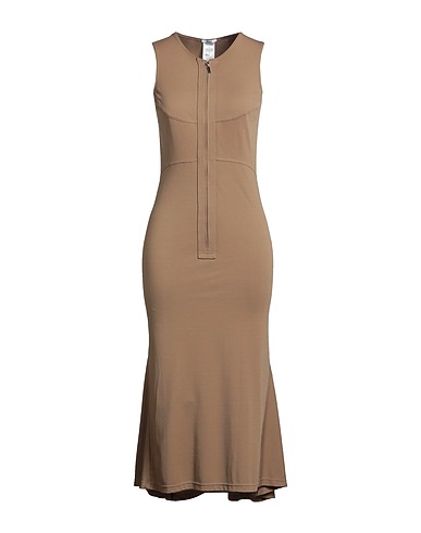 WOLFORD Midi dress Khaki 64% Viscose, 30% Polyamide, 6% Elastane