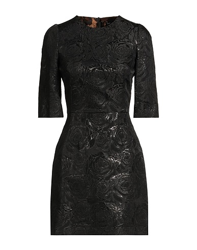 DOLCE&GABBANA Elegant dress Black 33% Viscose, 32% Polyester, 28% Cotton, 7% Metallic Polyester