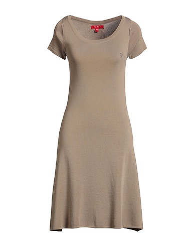 GUESS Vestito corto Khaki 50% Viscosa, 50% Poliammide