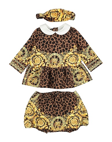VERSACE YOUNG Baby accessories set Camel 94% Cotton, 6% Elastane