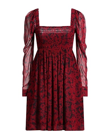 GANNI Short dress Burgundy 100% Viscose