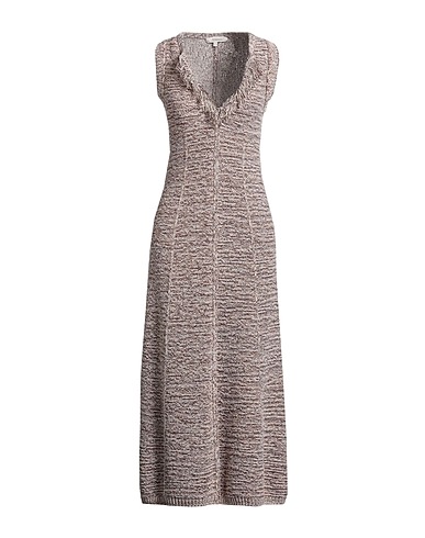 DOROTHEE SCHUMACHER Midi dress Dark brown 43% Synthetic fibers, 39% Cotton, 12% Wool, 4% Polyester, 2% Cashmere