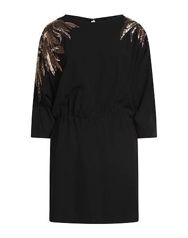 SEVENTY VENEZIA Elegant dress Black 94% Polyester, 6% Elastane, PVC - Polyvinyl chloride, Glass