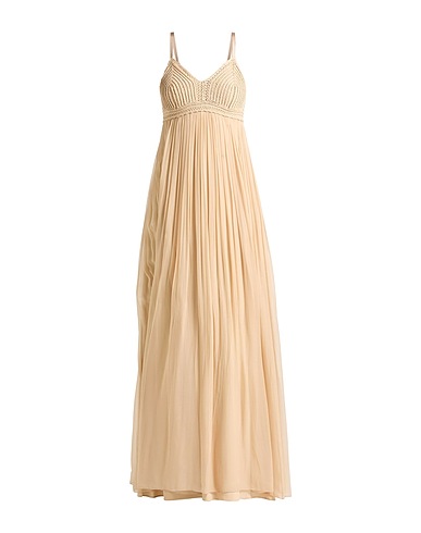 ALBERTA FERRETTI Long dress Beige 100% Silk, Cotton