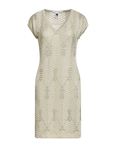 MISSONI Sheath dress Gold 58% Polyamide, 28% Viscose, 7% Metallic fiber, 7% Polyester