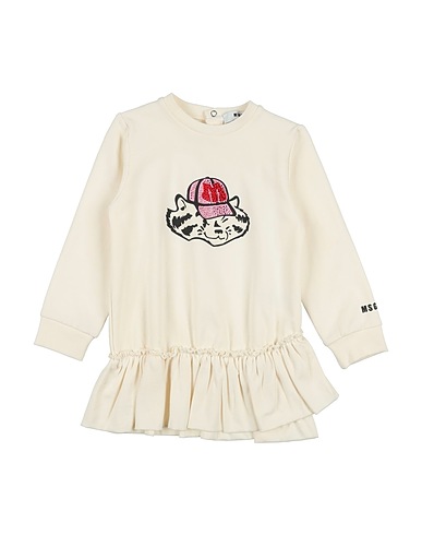 MSGM Dress KIDS Ivory 94% Cotton, 6% Elastane