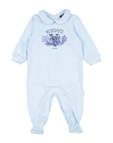 VERSACE YOUNG Baby jumpsuit Sky blue 91% Cotton, 9% Elastane