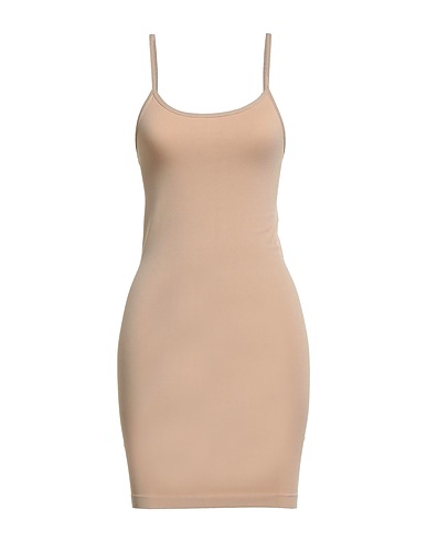 JUST FEMALE Short dress Beige 92% Polyamide, 8% Elastane