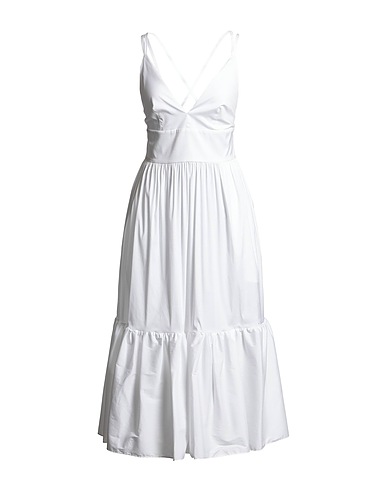 MAX MARA Midi dress BEACHWEAR White 78% Cotton, 20% Polyamide, 2% Elastane