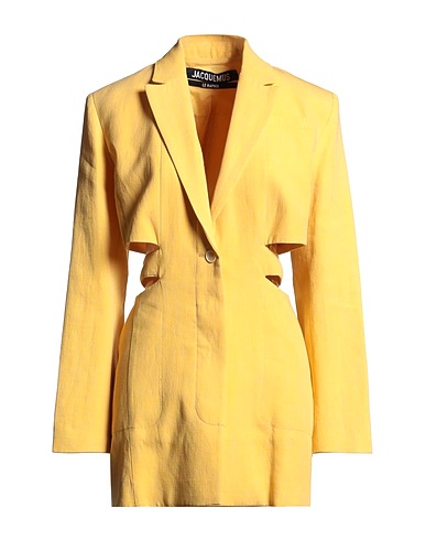 JACQUEMUS Blazer dress LE RAPHIA Yellow 60% Linen, 26% Viscose, 14% Polyester