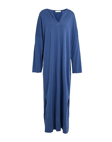 FEDELI Long dress Blue 80% Cotton, 20% Linen
