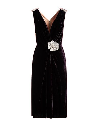 DOLCE&GABBANA Midi-Kleid 66% Viskose, 20% Synthetische Fasern, 14% Seide, Glas, Kristall