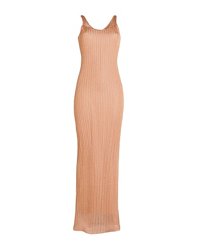 FABIANA FILIPPI Long dress Copper 75% Polyamide, 25% Metallic fiber