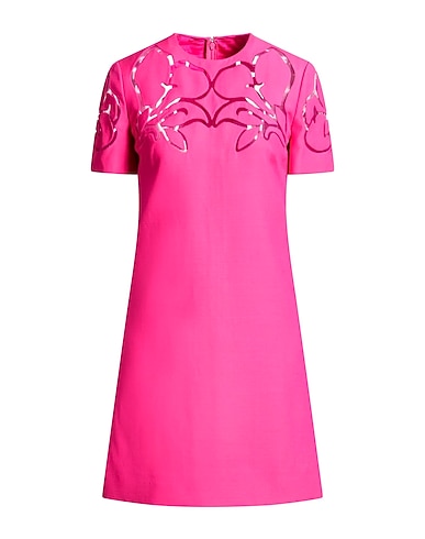 VALENTINO GARAVANI Kurzes Kleid Fuchsia 65% Schurwolle, 35% Seide
