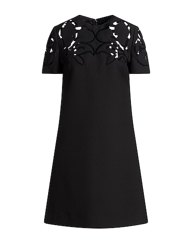 VALENTINO GARAVANI Short dress Black 65% Virgin Wool, 35% Silk
