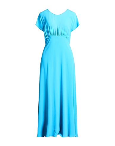 GRIFONI Long dress Turquoise 69% Acetate, 31% Silk