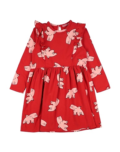 BOBO CHOSES Dress Red 94% Organic cotton, 6% Elastane