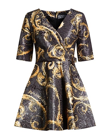 VERSACE JEANS COUTURE Short dress Charcoal 55% Polyester, 33% Cotton, 7% Metallic Polyester, 5% Polyamide