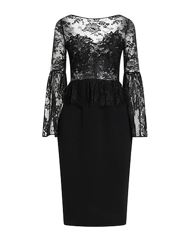 RHEA COSTA Midi dress Black 75% Silk, 25% Viscose