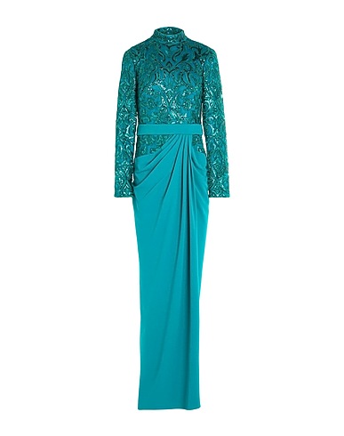 TADASHI SHOJI Long dress VERDE SMERALDO 40% Rayon, 40% Polyester, 20% Nylon
