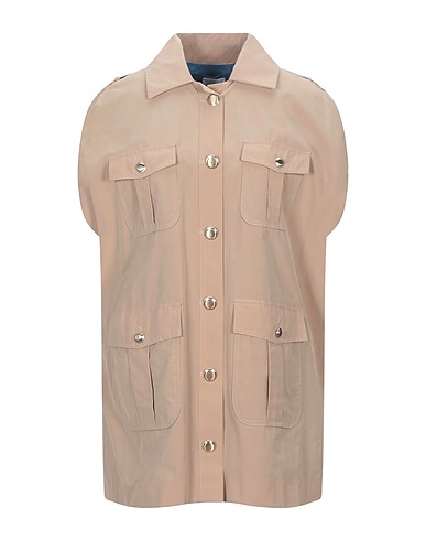 MERCI ITALIA Lange Jacke Sand 54% Polyester, 46% Baumwolle