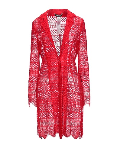 TWINSET Full-length jacket Red 45% Cotton, 28% Viscose, 27% Polyamide, Polyester