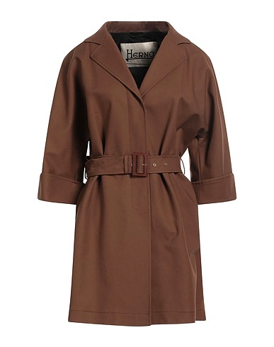 HERNO Full-length jacket Brown 98% Cotton, 2% Elastane