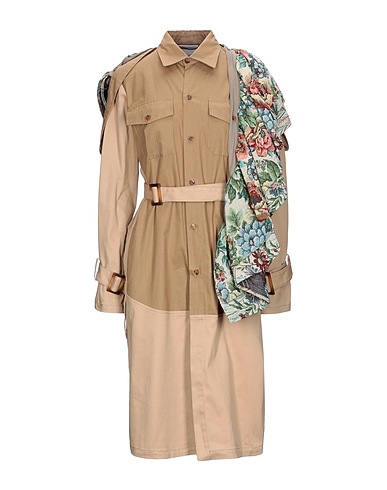 ERIKA CAVALLINI Full-length jacket Khaki 97% Cotton, 3% Elastane, Polyester, Viscose