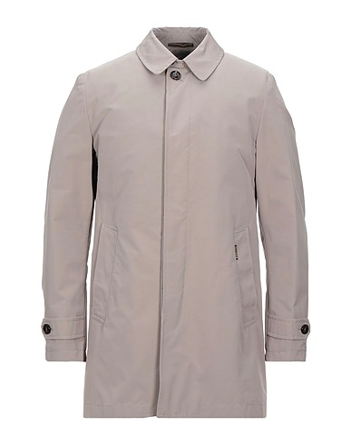 MOORER Full-length jacket Light grey 53% Cotton, 47% Polyester