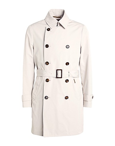 MOORER Trench coat GRIGIO CHIARO 53% Cotton, 47% Polyester
